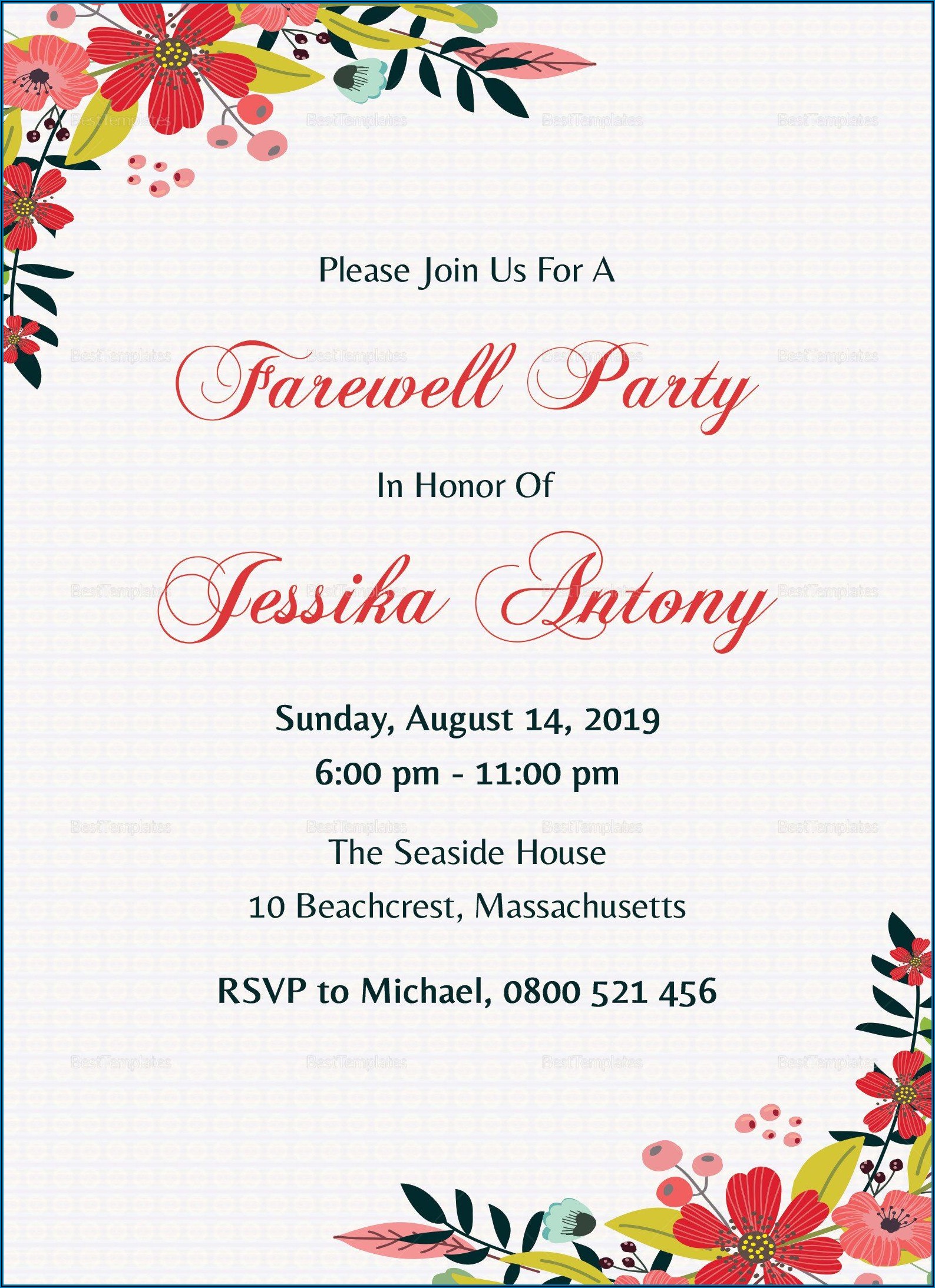 Goodbye Party Invitation Template Free