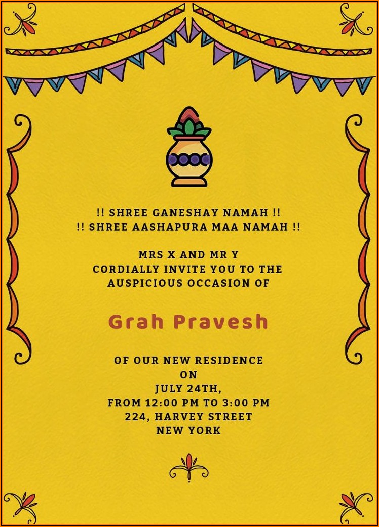 Housewarming Invitation Wording In Telugu