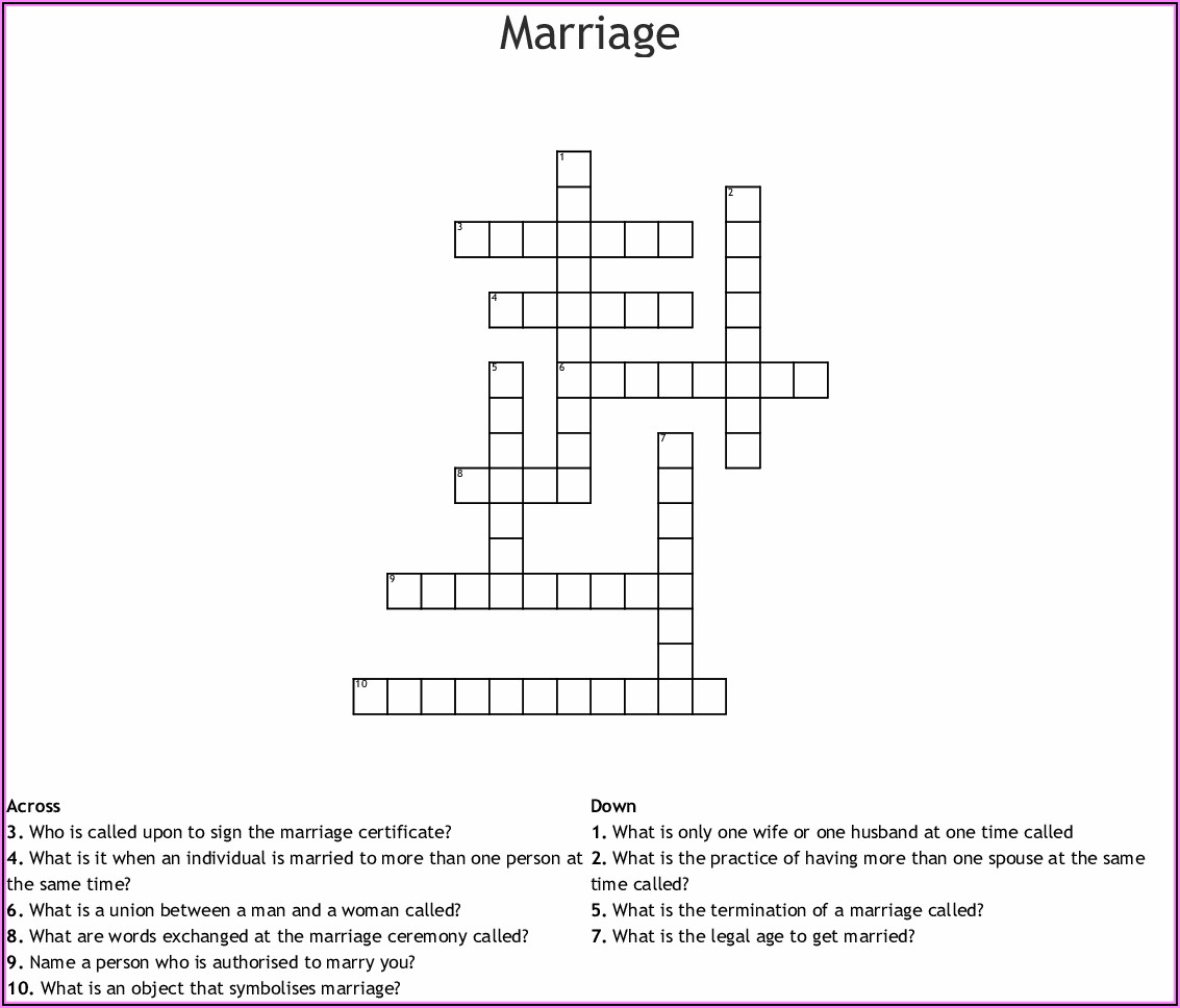 Marriage Announcement Crossword Clue