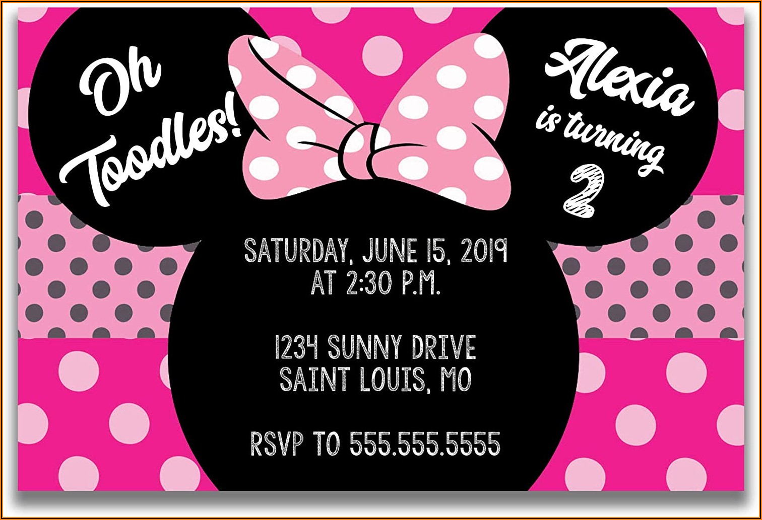 Minnie Mouse 2 Year Old Birthday Invitations