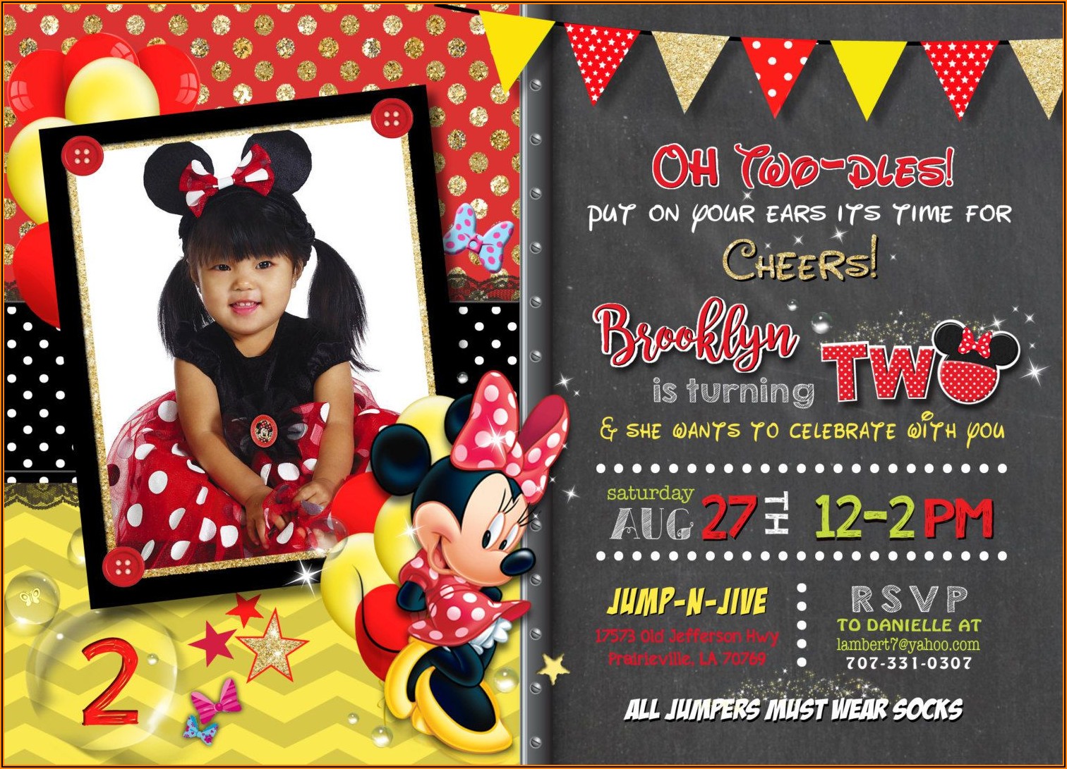 Minnie Mouse 2nd Birthday Invitation Ideas