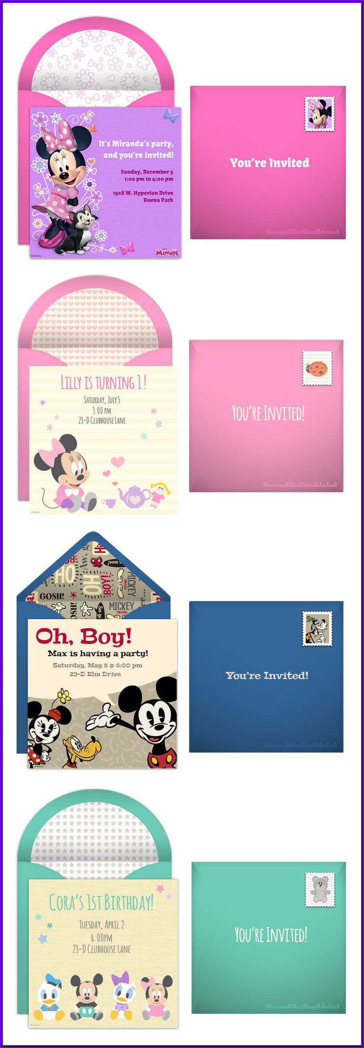 Minnie Mouse Party Invitations Online