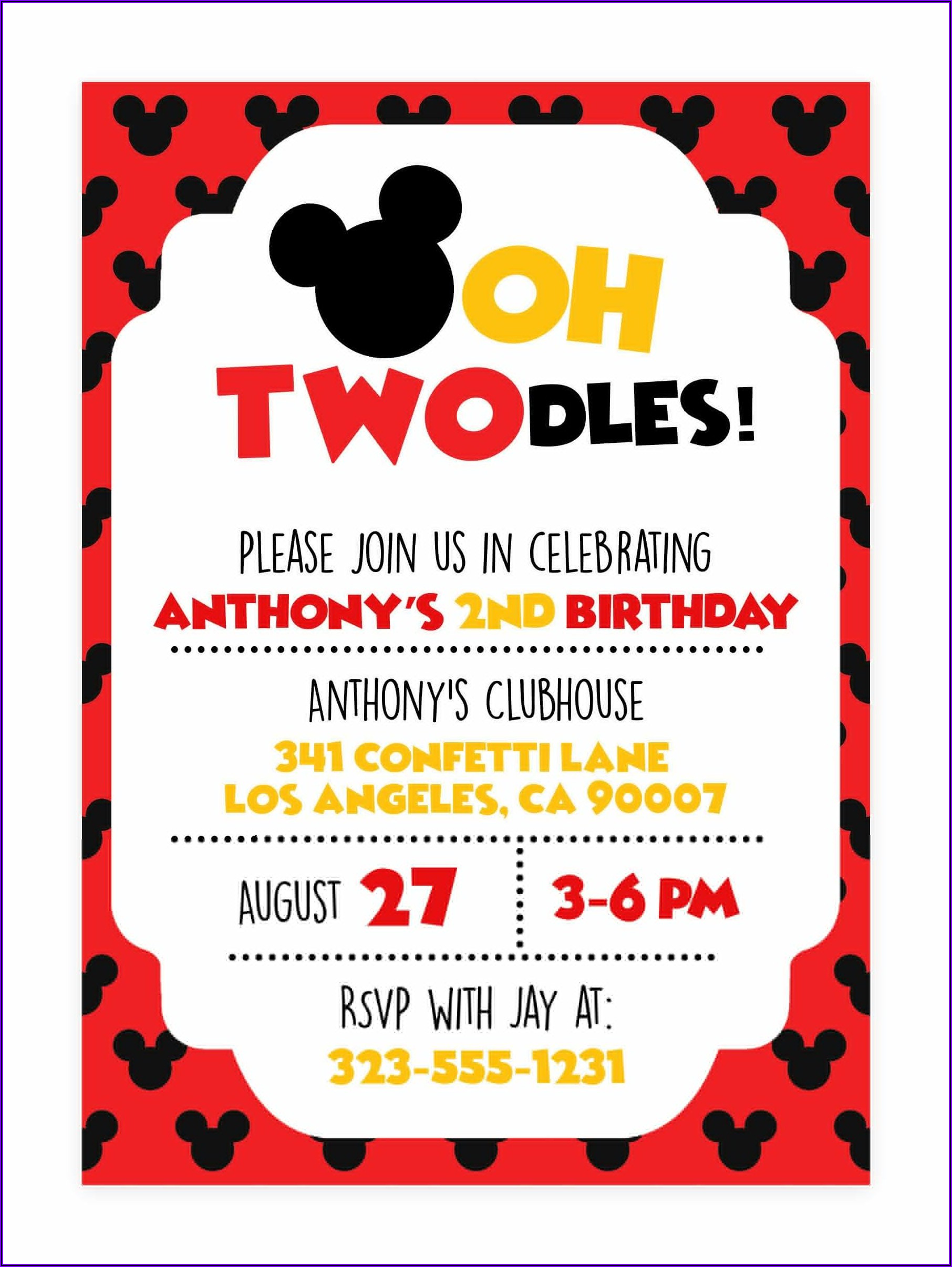 Oh Twodles Birthday Invitations Free