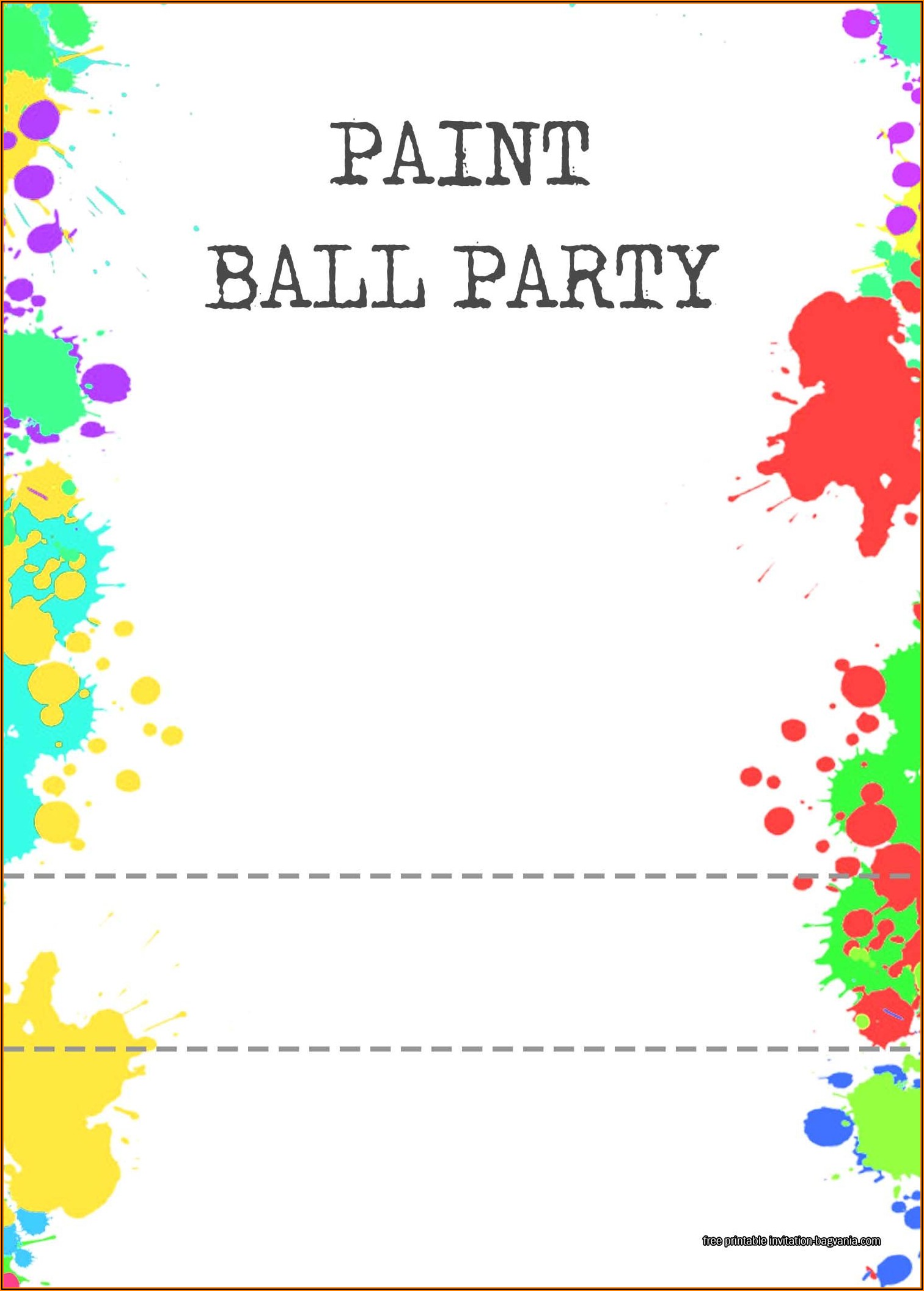 Paintball Party Invitation Template