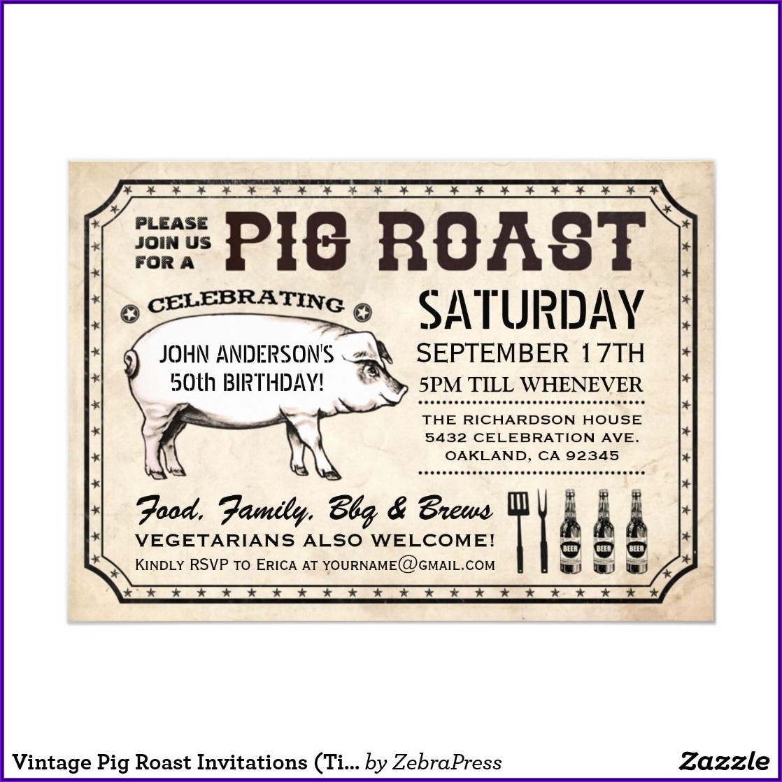 Pig Roast Invitations Templates Free