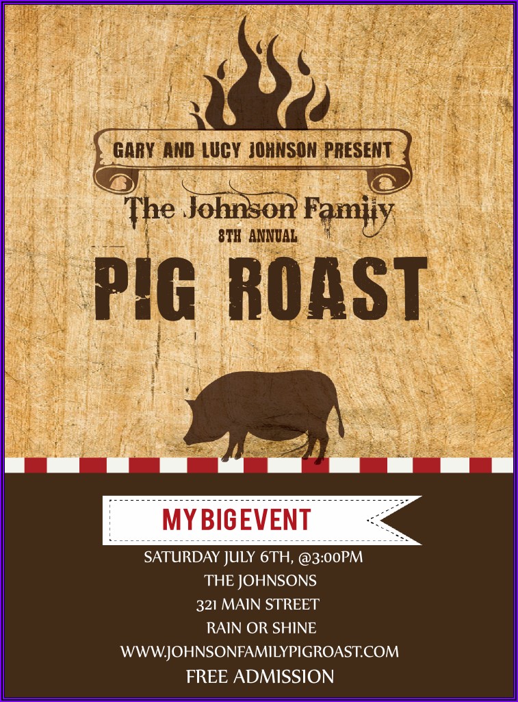 Pig Roast Invitations Templates