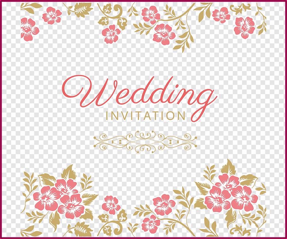 Pink Flower Wedding Invitations