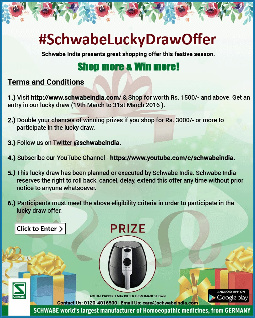 Prize Draw Terms And Conditions Template