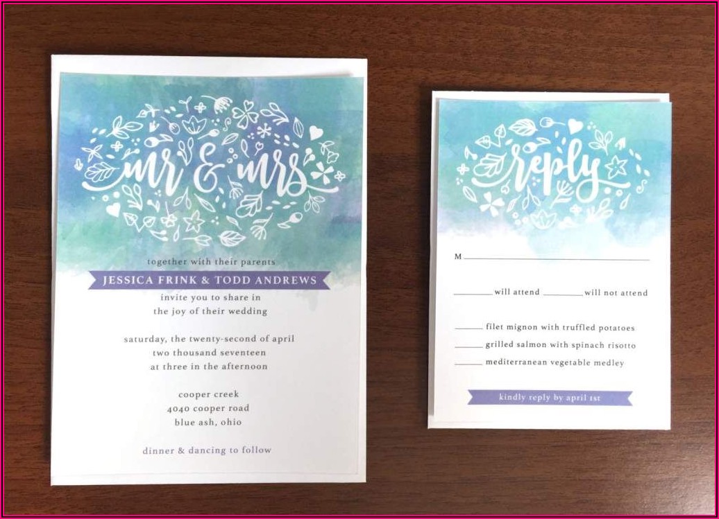 Purple And Teal Wedding Invitations