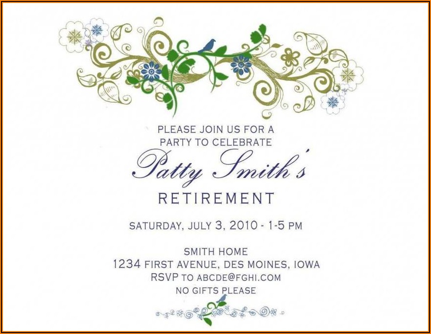 Retirement Party Invite Template Word Free