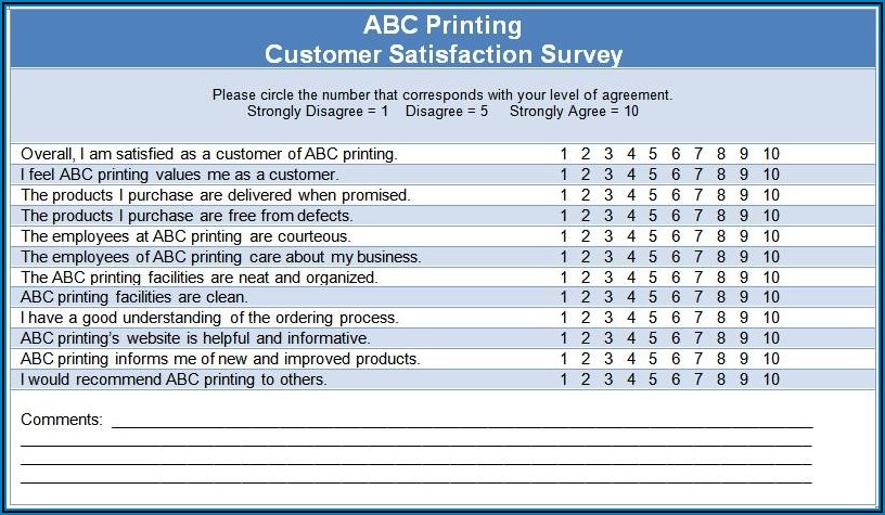 Sample Customer Satisfaction Survey Questions Restaurant