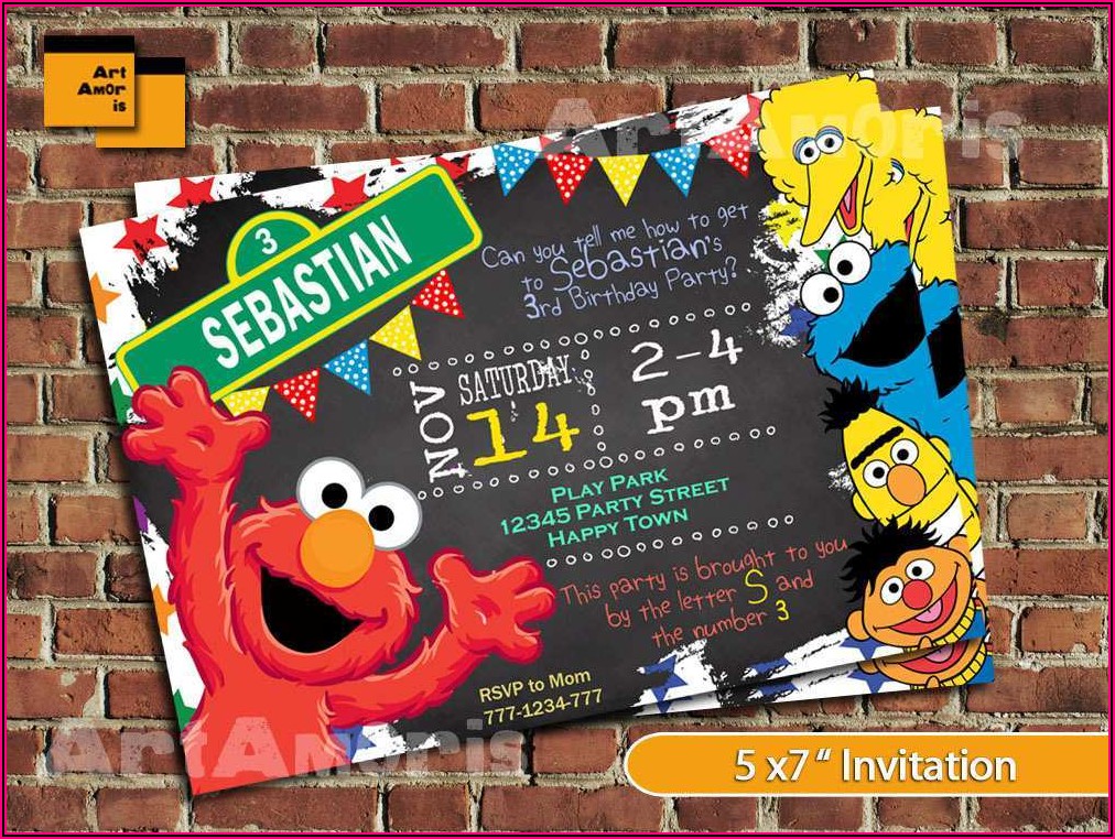 Sesame Street Invitation Blank Template