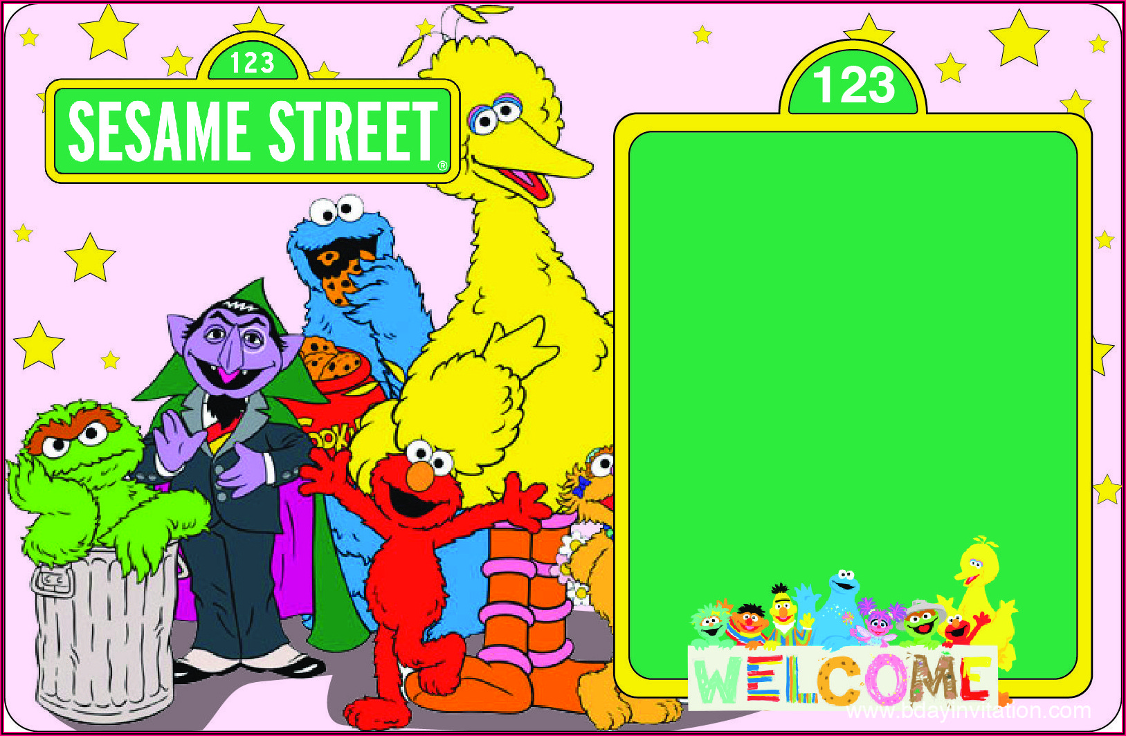 Sesame Street Invitation Template Download