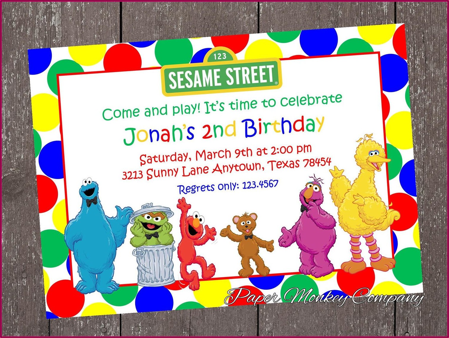 Sesame Street Party Invitation Template