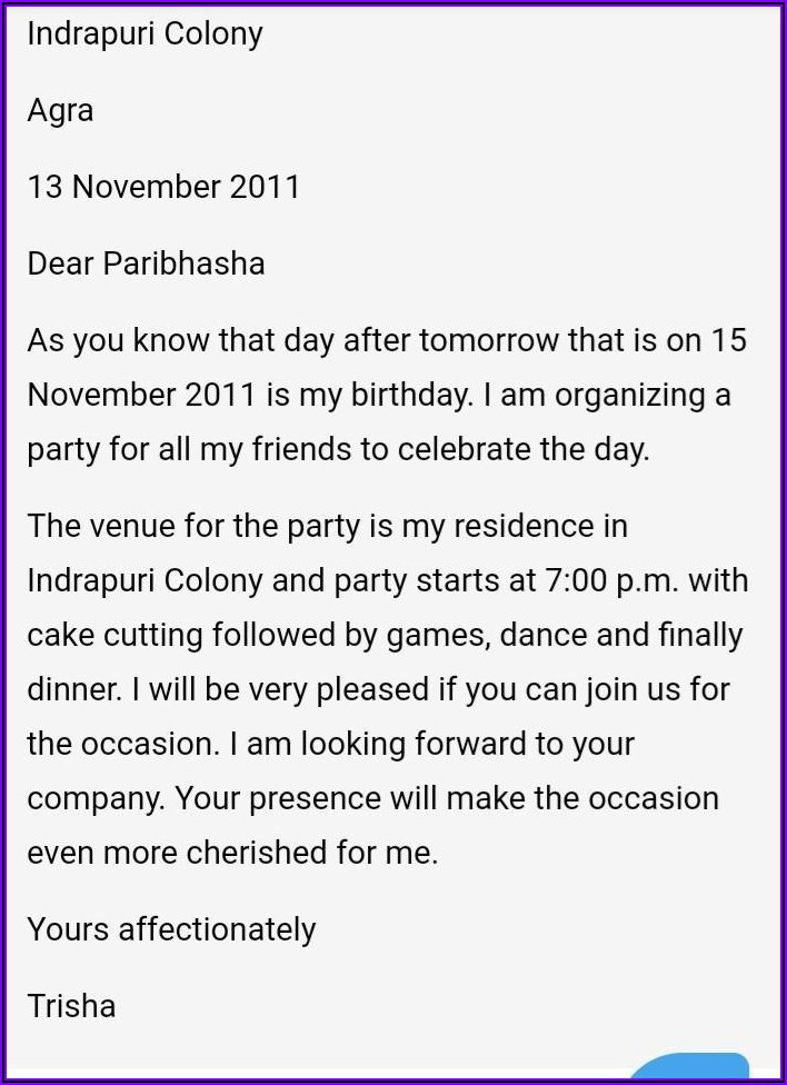 Simple Birthday Invitation Message For Friends