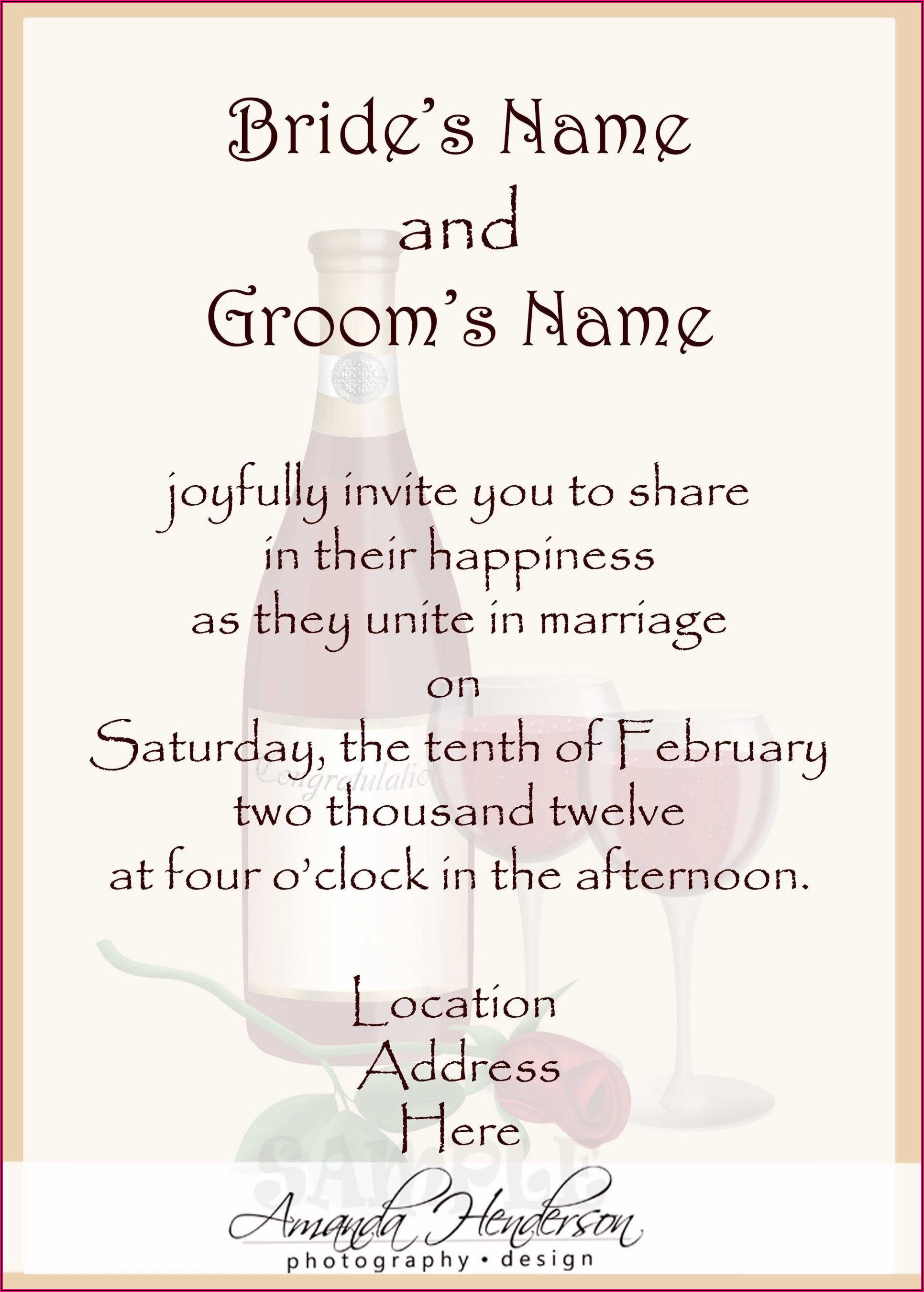 Spanish Wedding Invitation Wording From Bride And Groom