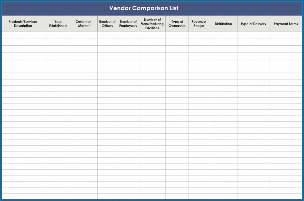 Supplier Contact List Template Excel
