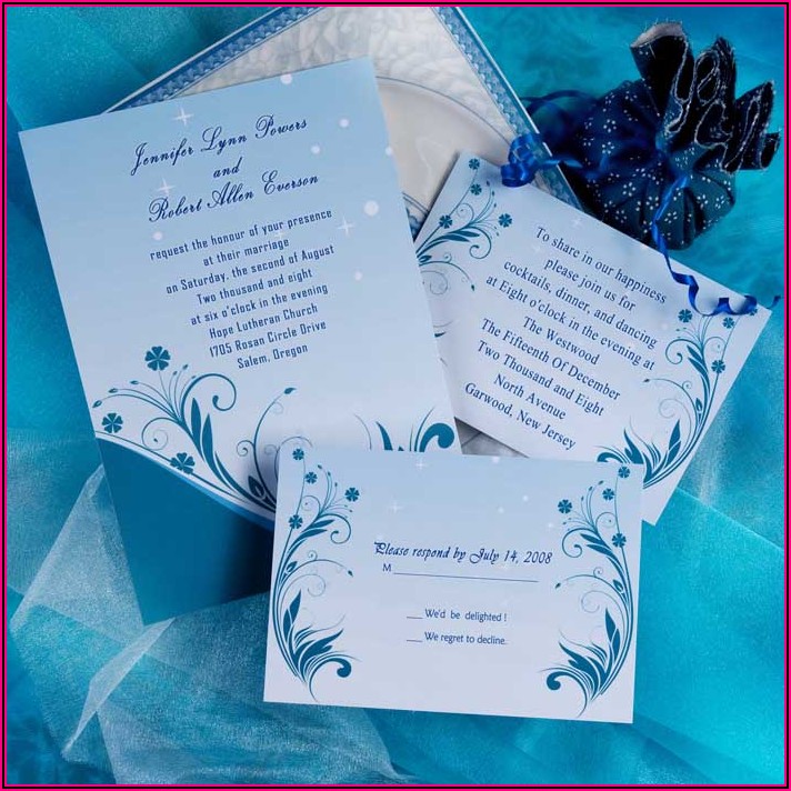 Teal Blue Wedding Invitations