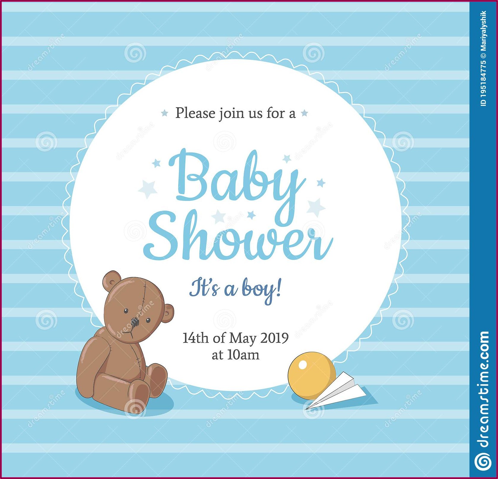 Teddy Bear Invitation Card Template