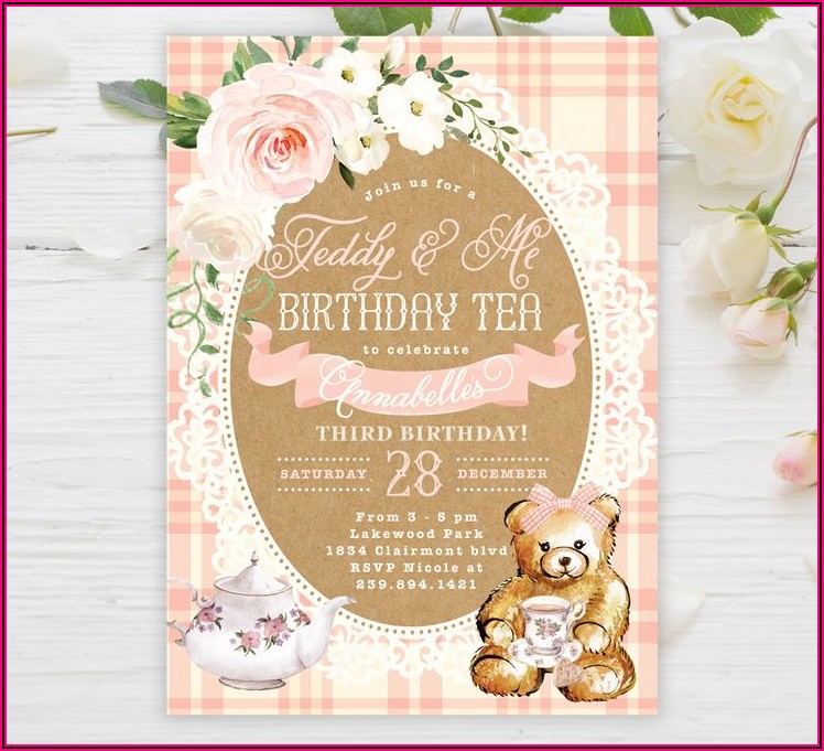 Teddy Bear Picnic Birthday Invitations Template