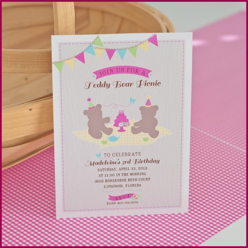 Teddy Bear Picnic Invitation Ks1