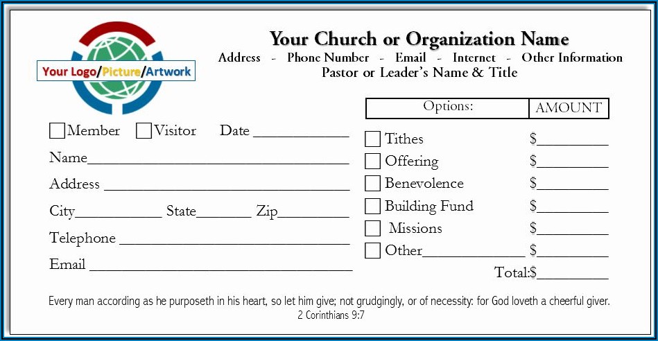 Tithes And Offering Envelope Template