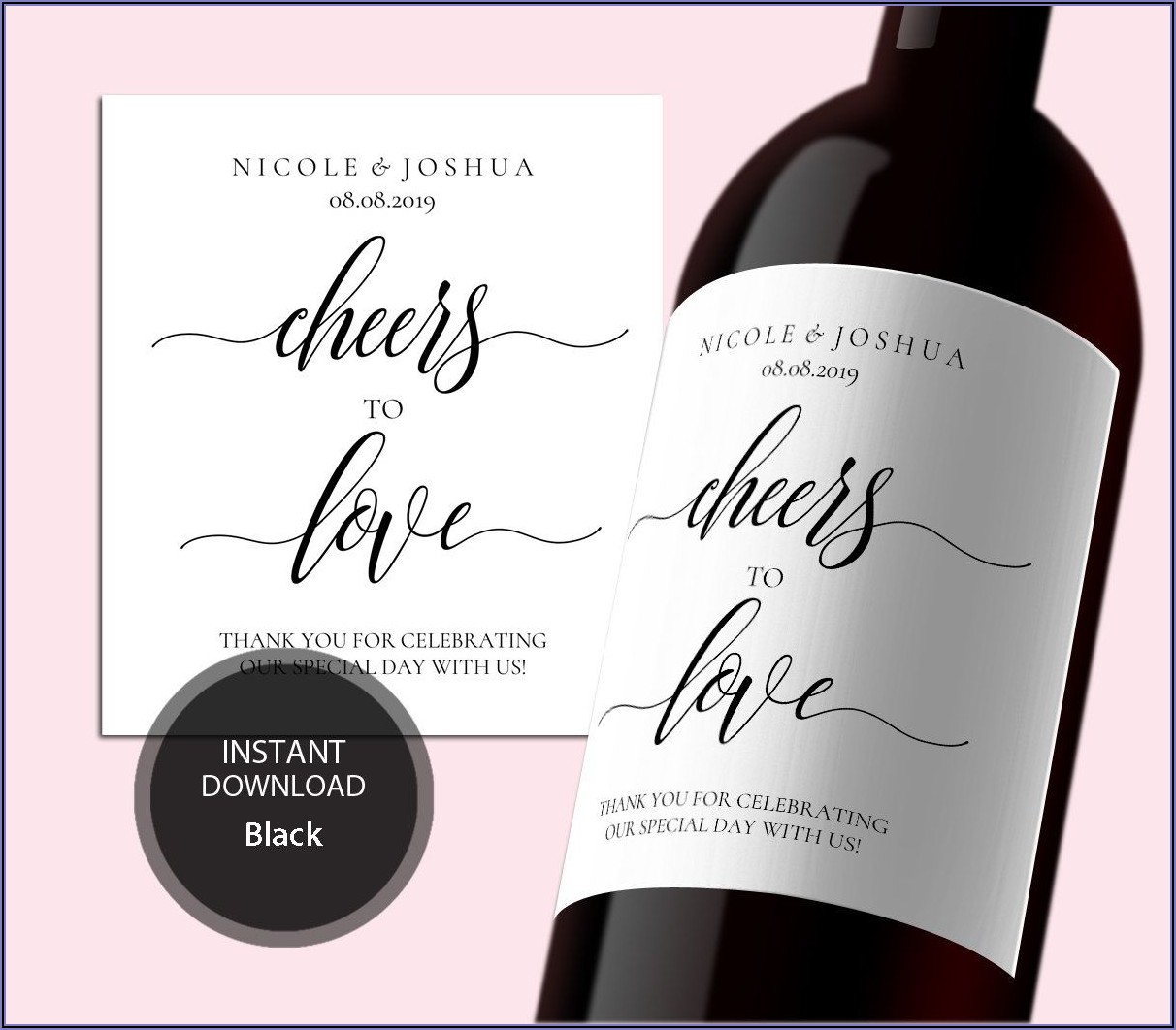 Wedding Wine Label Template