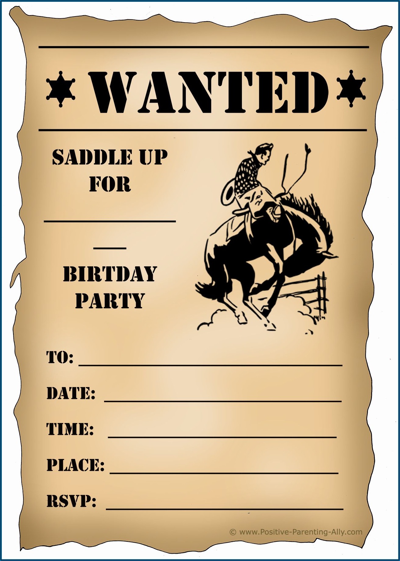 Western Themed Party Invitation Template