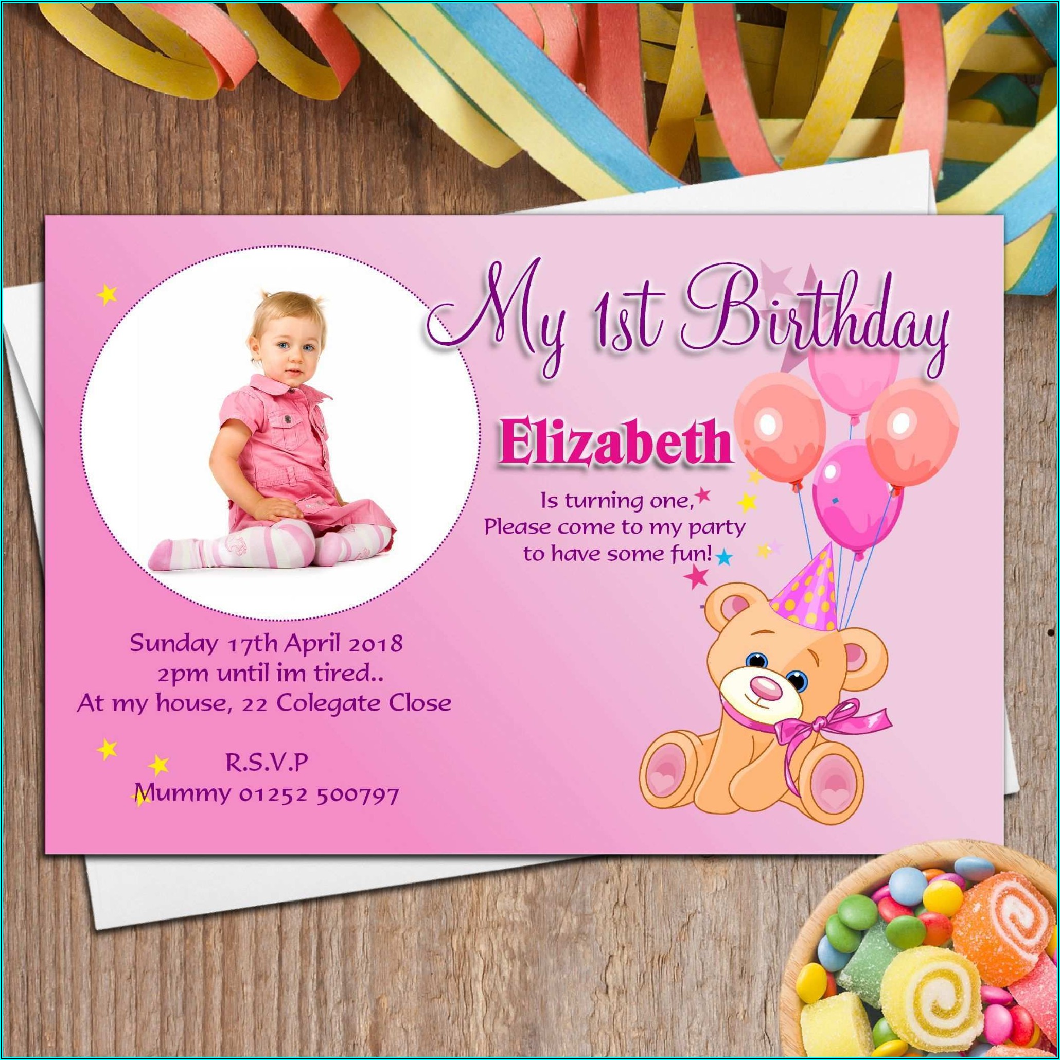 1st Birthday Invitation Cards Psd Files Free Download