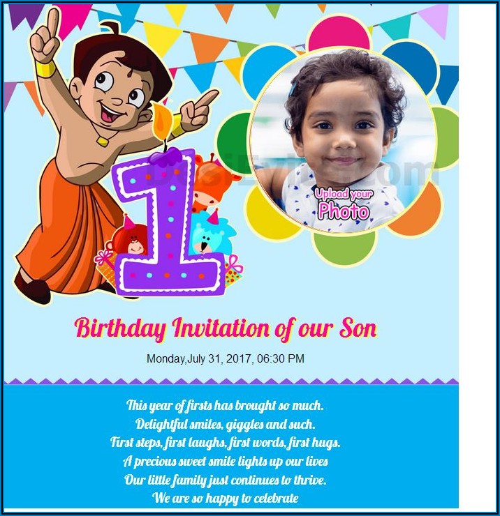 1st Birthday Invitation Message For Boy