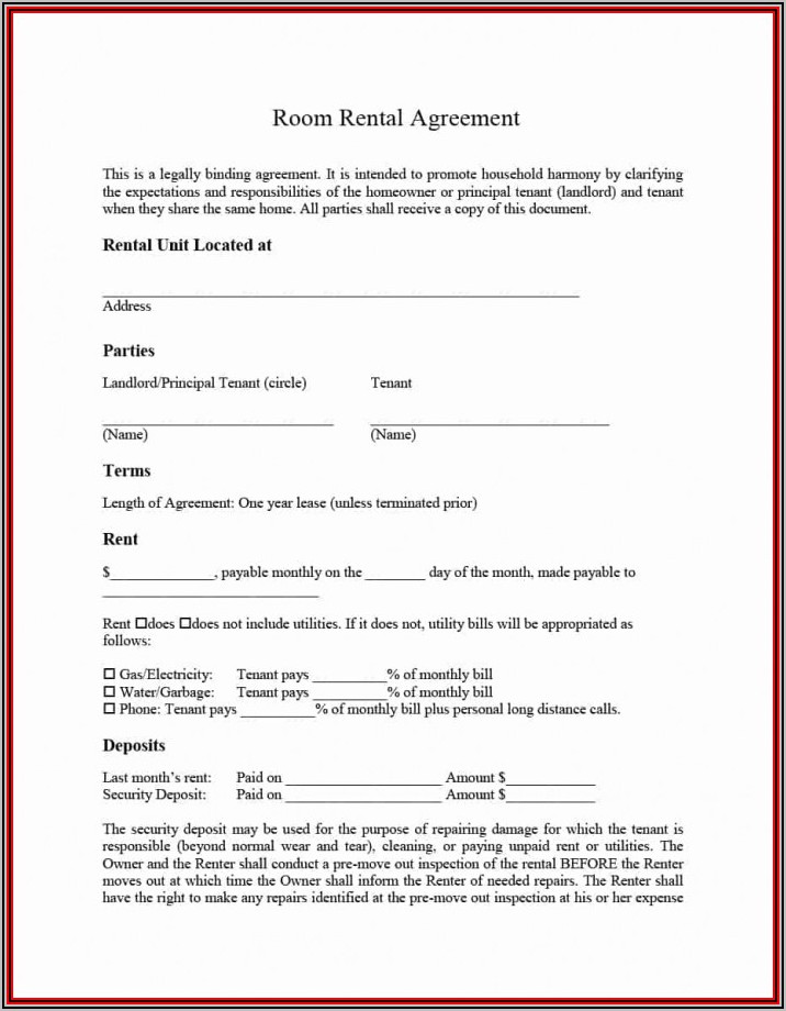 Apartment Lease Agreement Word Document