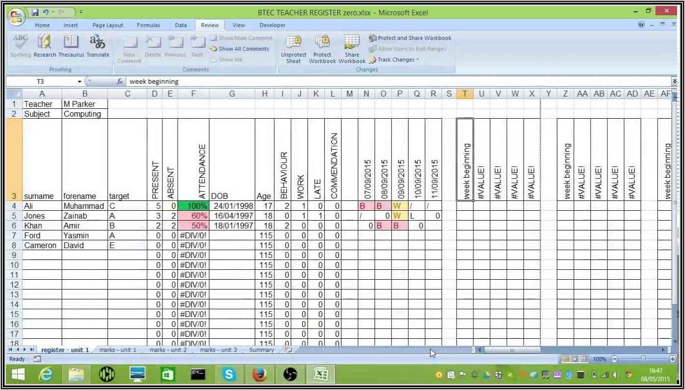 Application Downtime Tracking Excel Template