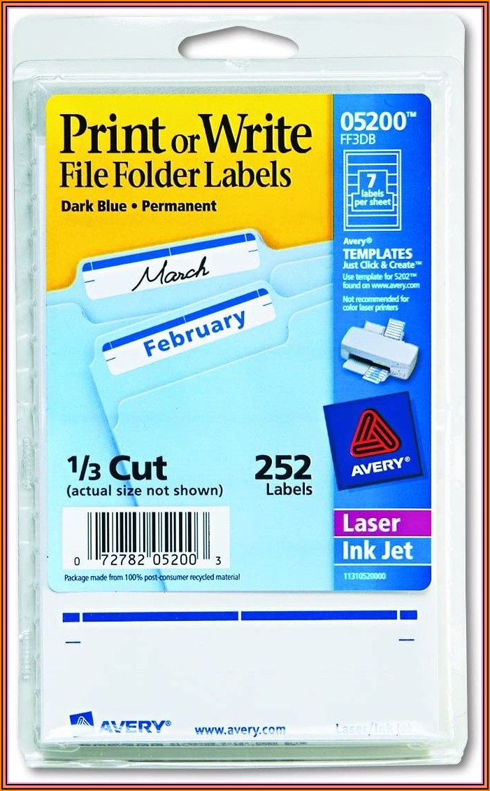 Avery File Folder Labels Template 5160