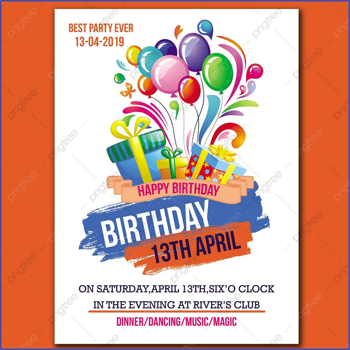 Birthday Invitation Card Mockup Free Download