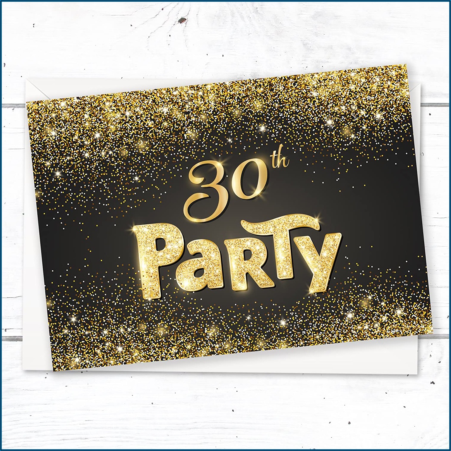 Black And Gold 30th Birthday Invitations