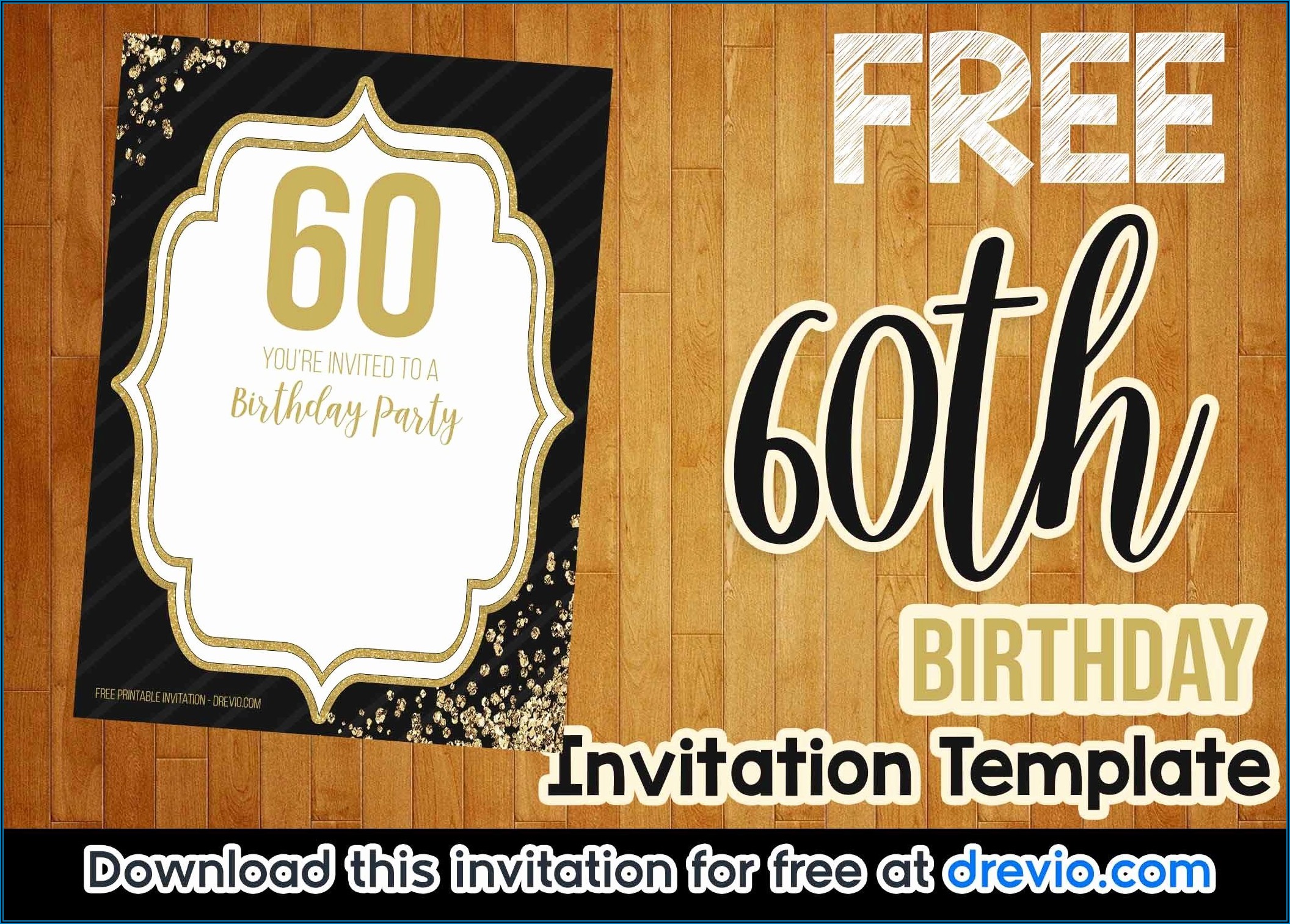 Black And Gold Birthday Invitation Template Free