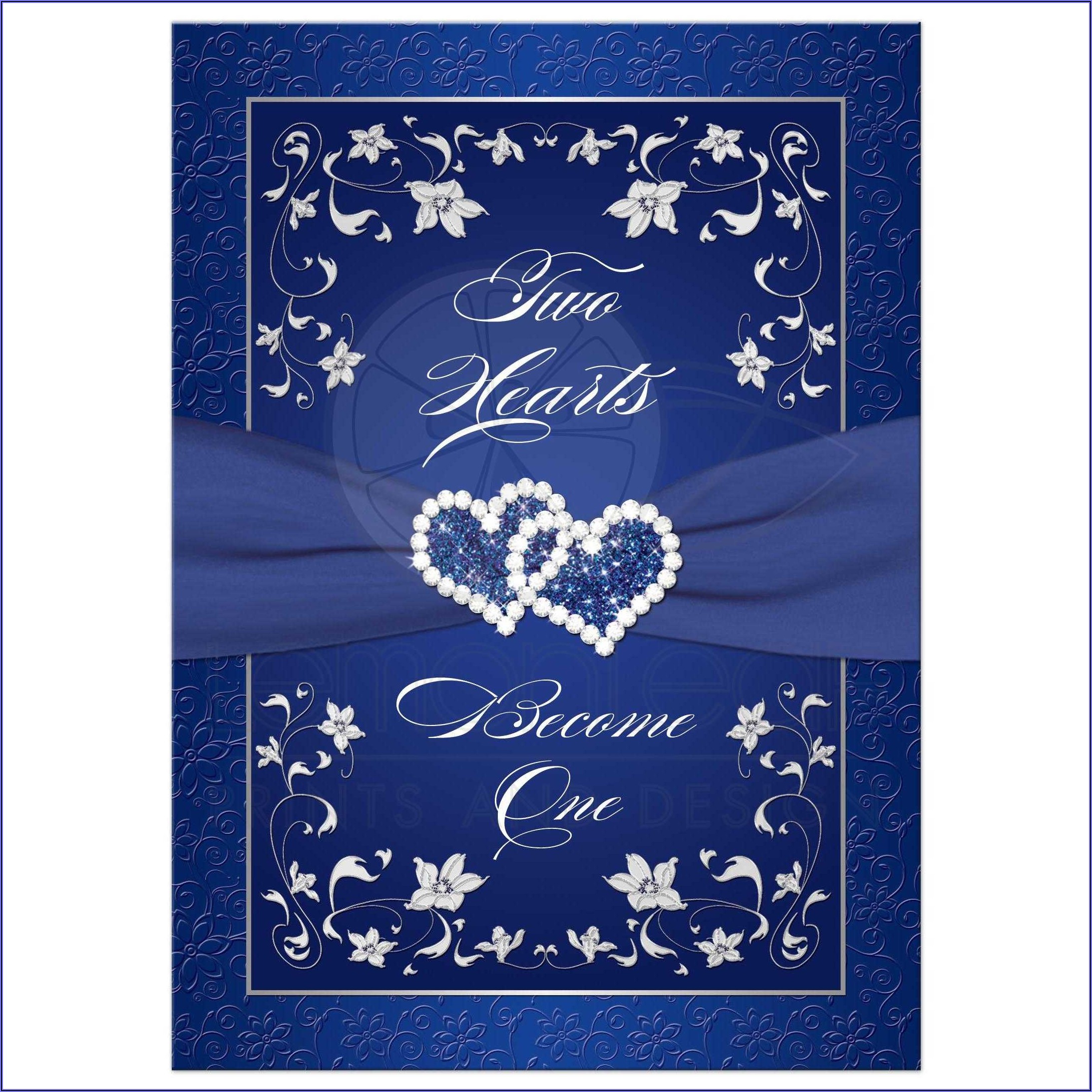 Blue And Silver Wedding Invitations