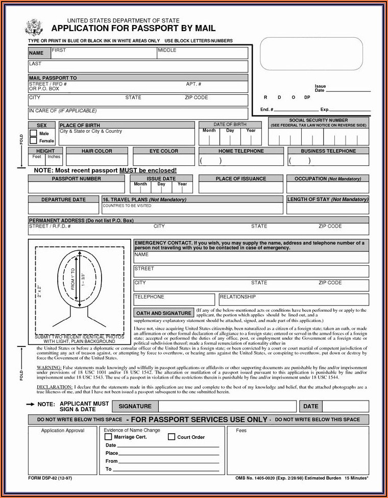 Canadian Passport Application Form For Lost Passport