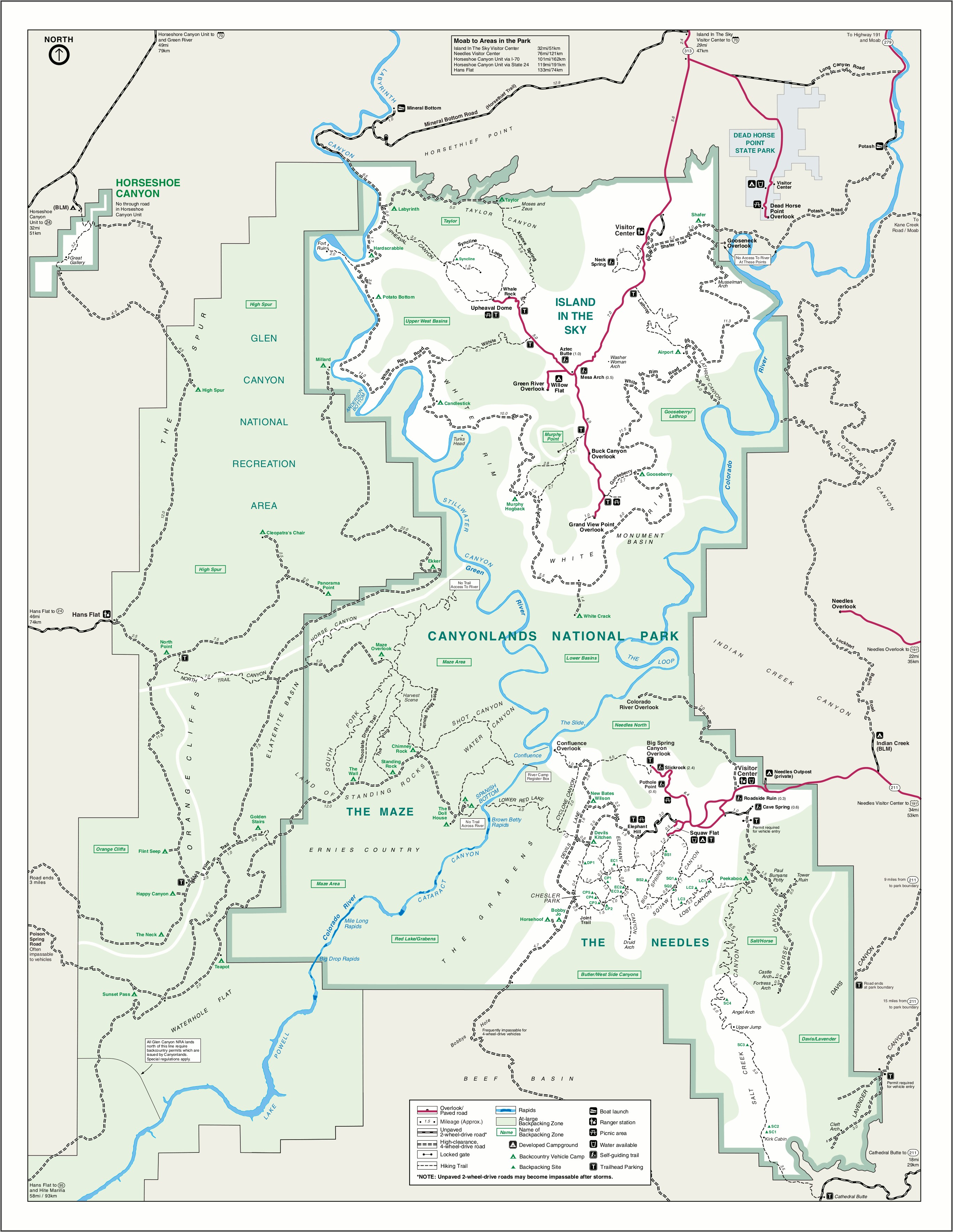 Canyonlands National Park Printable Map