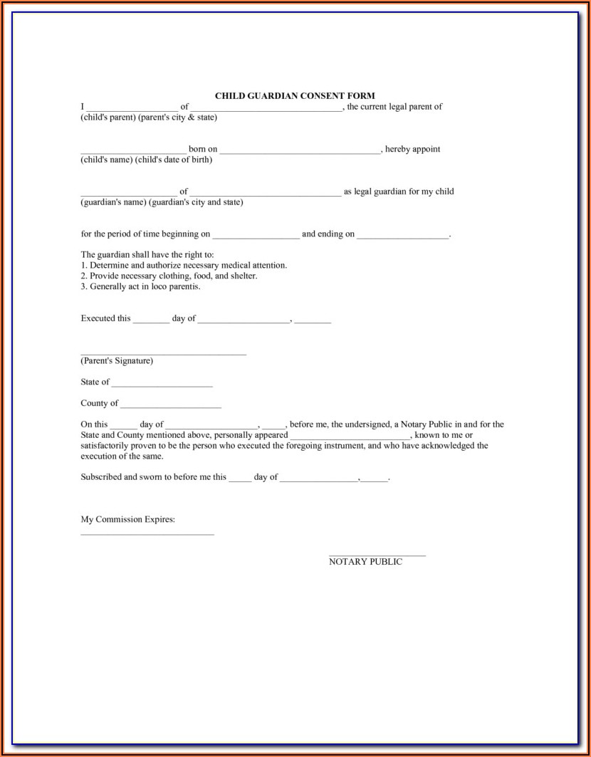 Child Guardianship Forms In Case Of Death