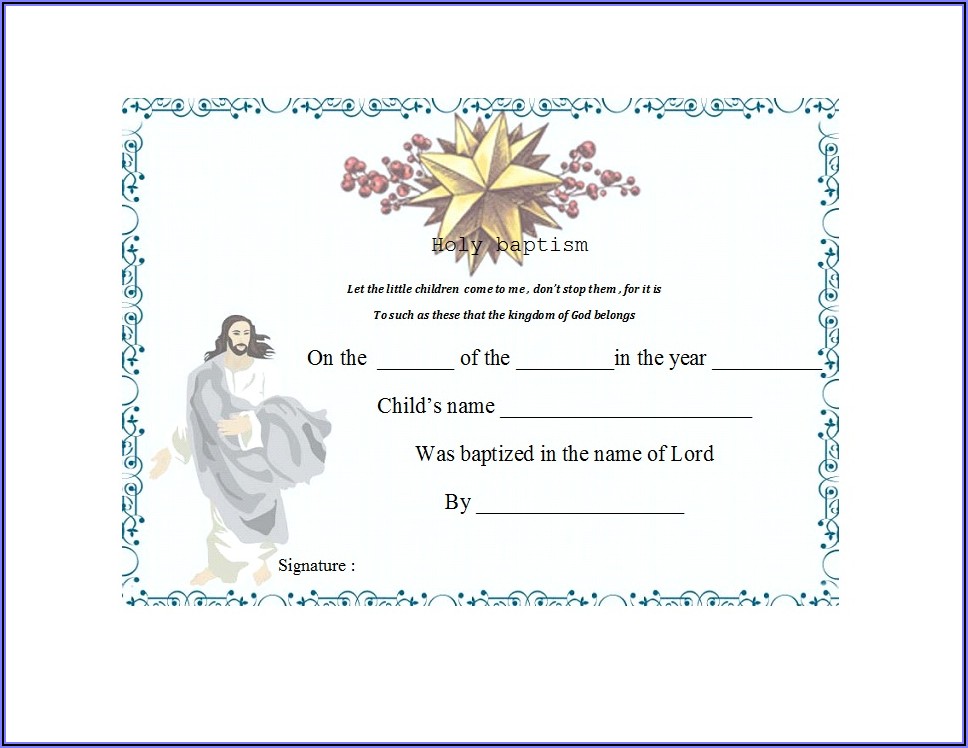 Christening Certificate Templates Free Download