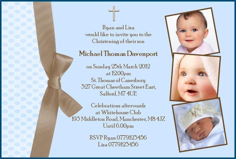 Christening Invitation For Baby Boy
