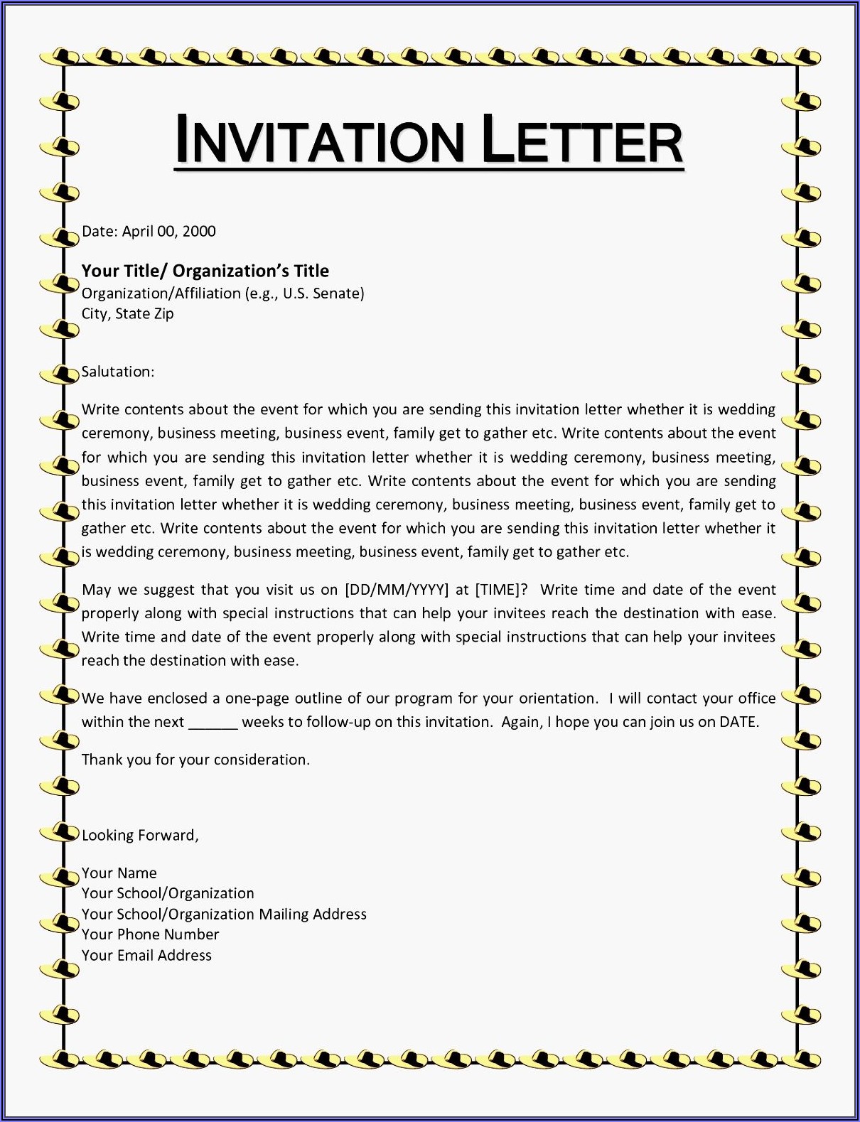 Christmas Party Invitation Letter Examples