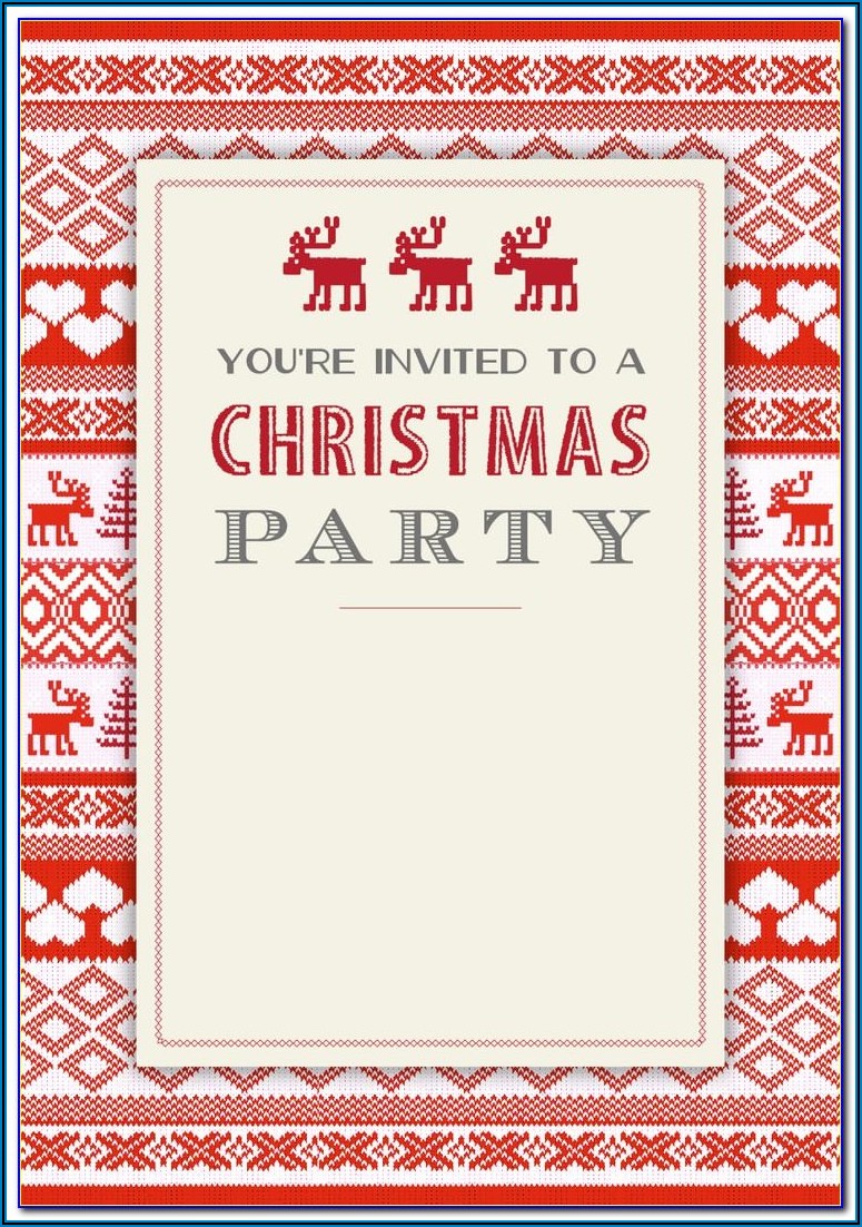 Christmas Potluck Invitation Template Free Printable
