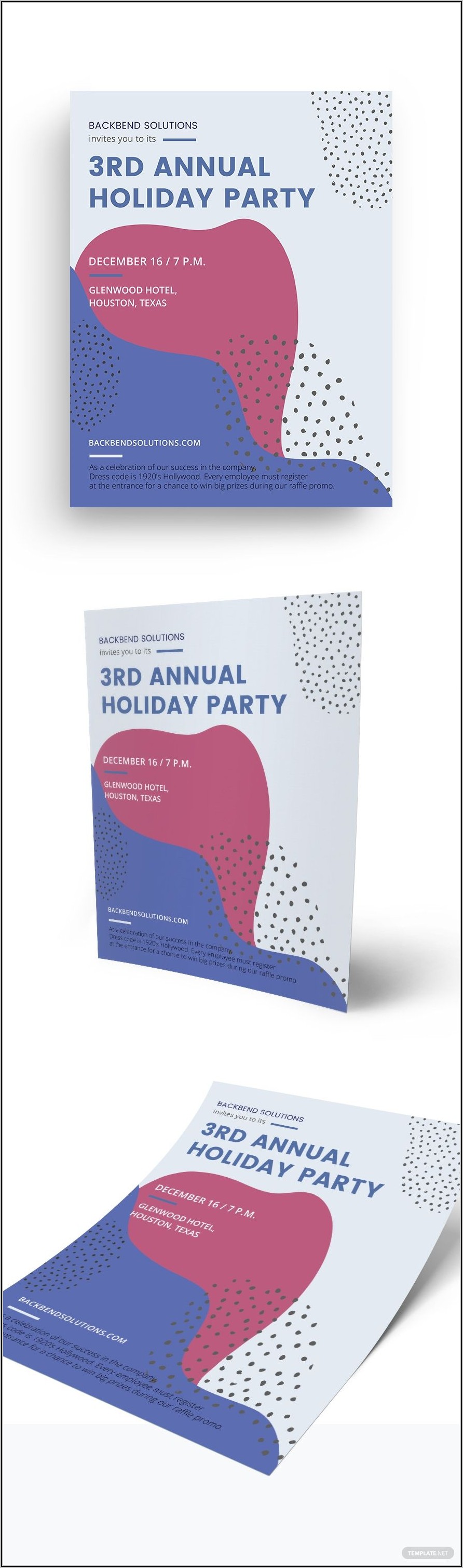 Company Holiday Party Flyer Template Free