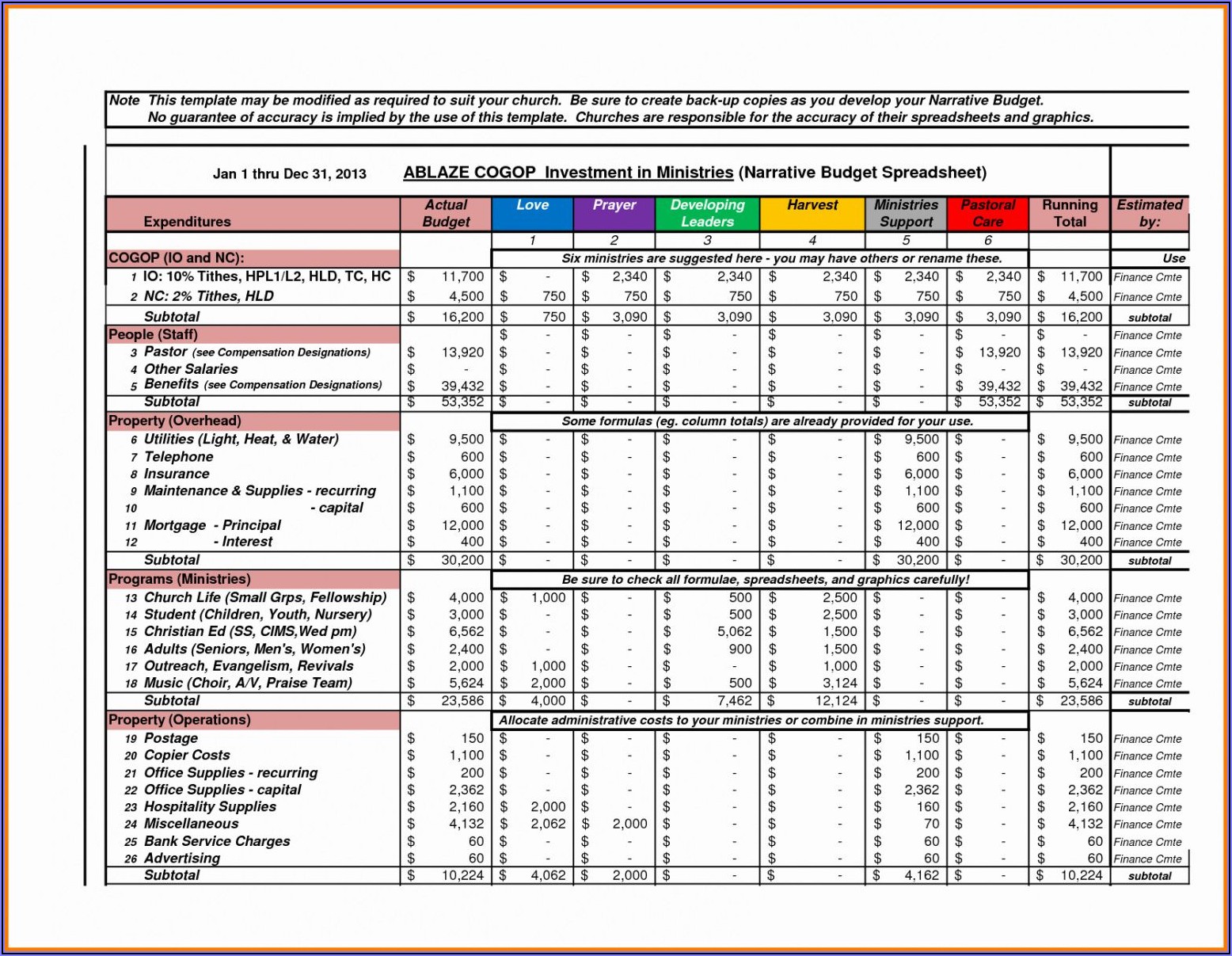 Construction Cost Excel Template