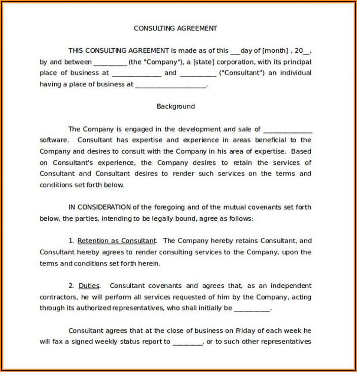 Consulting Services Agreement Template Free