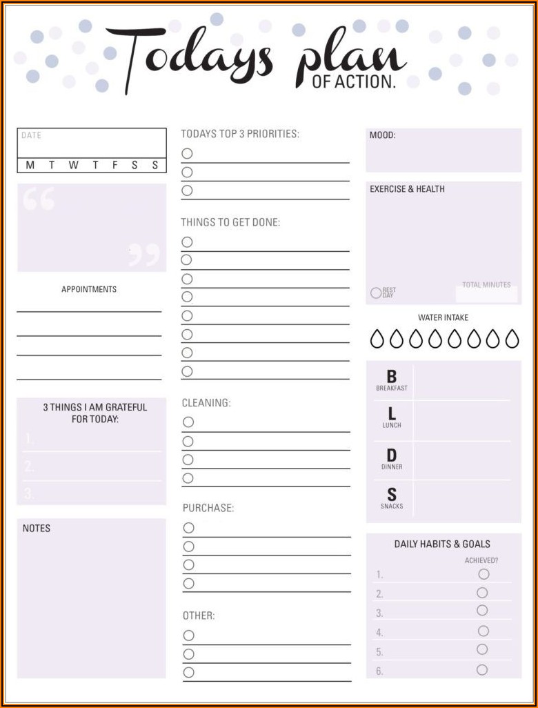 Daily Planner Pages Template