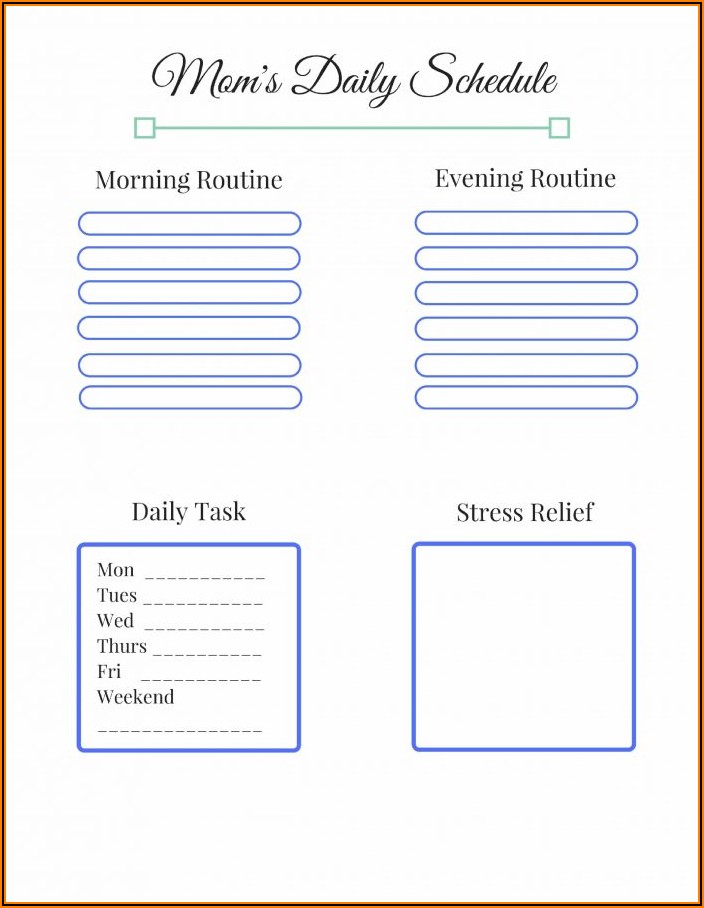 Daily Schedule Sheets Template