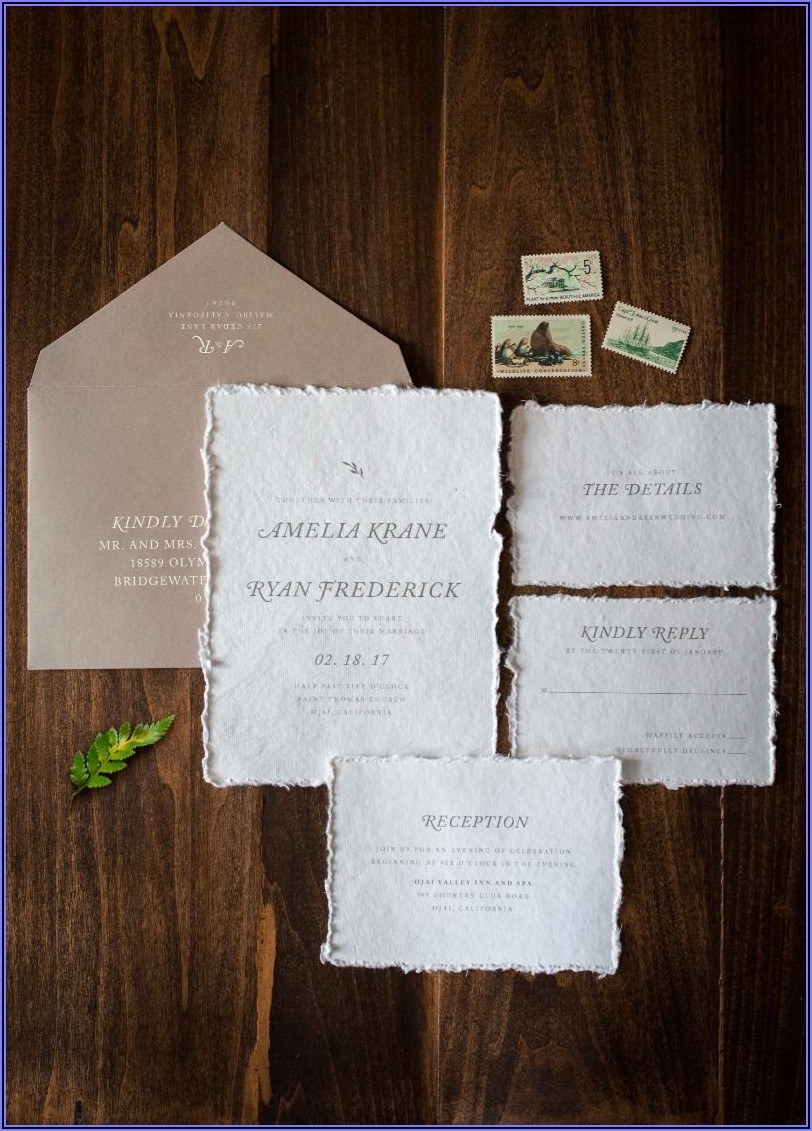 Deckle Edge Paper Wedding Invitations